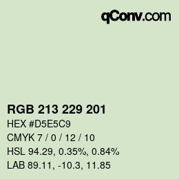 Color code: RGB 213 229 201 | qconv.com