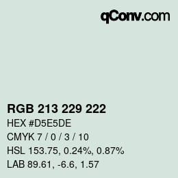 Code couleur: RGB 213 229 222 | qconv.com