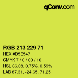 颜色代码: RGB 213 229 71 | qconv.com