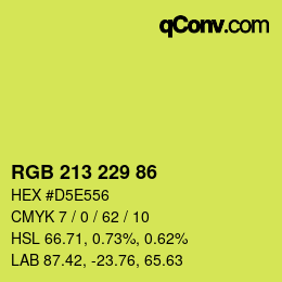 Color code: RGB 213 229 86 | qconv.com