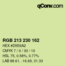 Color code: RGB 213 230 162 | qconv.com