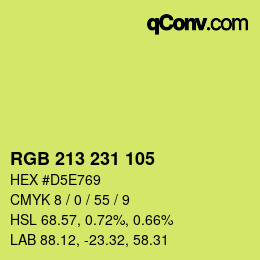 Color code: RGB 213 231 105 | qconv.com