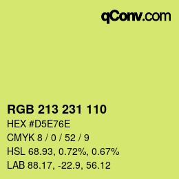 Color code: RGB 213 231 110 | qconv.com