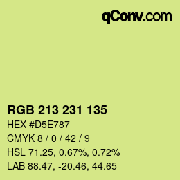 Color code: RGB 213 231 135 | qconv.com