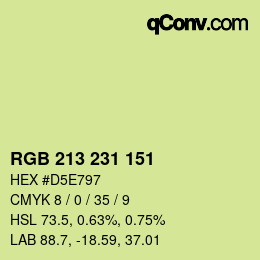 Color code: RGB 213 231 151 | qconv.com