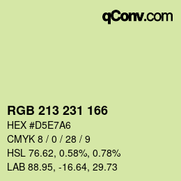 カラーコード: RGB 213 231 166 | qconv.com
