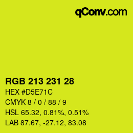 Farbcode: RGB 213 231 28 | qconv.com