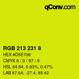 カラーコード: RGB 213 231 8 | qconv.com