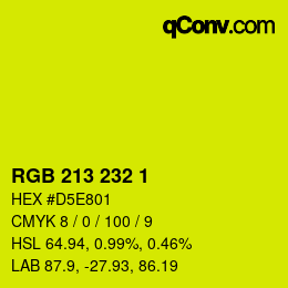 Color code: RGB 213 232 1 | qconv.com