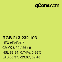 Color code: RGB 213 232 103 | qconv.com