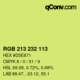 Color code: RGB 213 232 113 | qconv.com