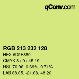 Color code: RGB 213 232 128 | qconv.com