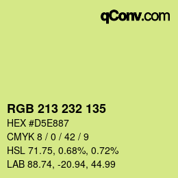 Color code: RGB 213 232 135 | qconv.com