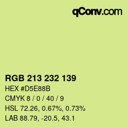 Código de color: RGB 213 232 139 | qconv.com