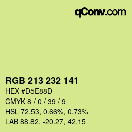 Color code: RGB 213 232 141 | qconv.com