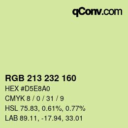 Color code: RGB 213 232 160 | qconv.com