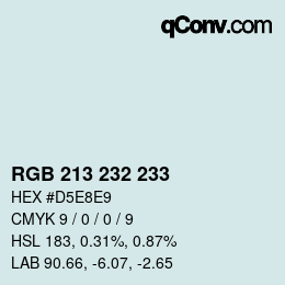 Color code: RGB 213 232 233 | qconv.com