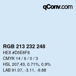 Color code: RGB 213 232 248 | qconv.com