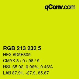 Color code: RGB 213 232 5 | qconv.com