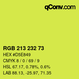 Color code: RGB 213 232 73 | qconv.com