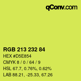 Color code: RGB 213 232 84 | qconv.com