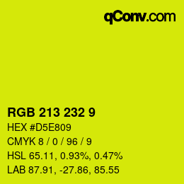 Color code: RGB 213 232 9 | qconv.com