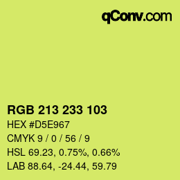 Color code: RGB 213 233 103 | qconv.com