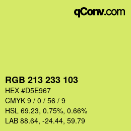 カラーコード: RGB 213 233 103 | qconv.com