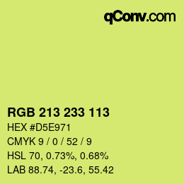 Color code: RGB 213 233 113 | qconv.com