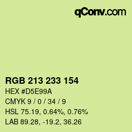 Color code: RGB 213 233 154 | qconv.com