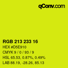 Color code: RGB 213 233 16 | qconv.com