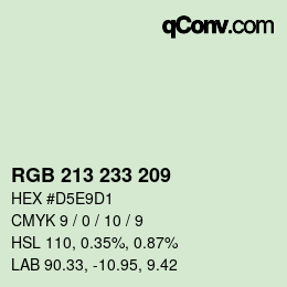 Color code: RGB 213 233 209 | qconv.com