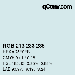 Color code: RGB 213 233 235 | qconv.com