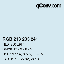 Color code: RGB 213 233 241 | qconv.com