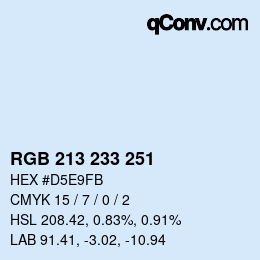 Color code: RGB 213 233 251 | qconv.com