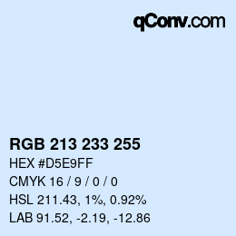 Color code: RGB 213 233 255 | qconv.com