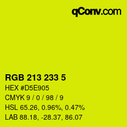 Color code: RGB 213 233 5 | qconv.com