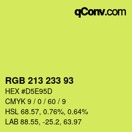 Color code: RGB 213 233 93 | qconv.com