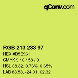 Color code: RGB 213 233 97 | qconv.com