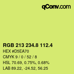 カラーコード: RGB 213 234.8 112.4 | qconv.com