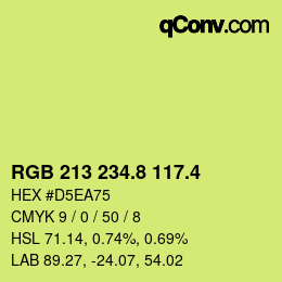 カラーコード: RGB 213 234.8 117.4 | qconv.com