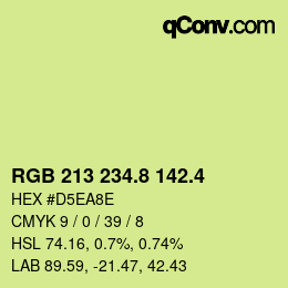 カラーコード: RGB 213 234.8 142.4 | qconv.com