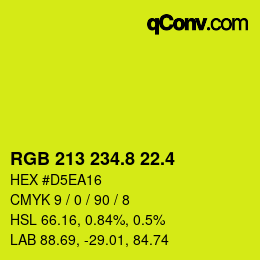 カラーコード: RGB 213 234.8 22.4 | qconv.com