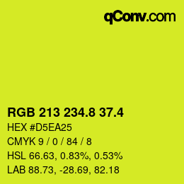 カラーコード: RGB 213 234.8 37.4 | qconv.com