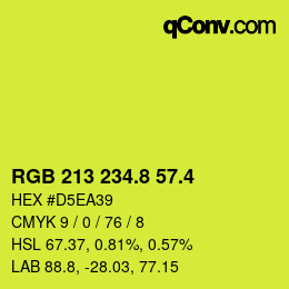 カラーコード: RGB 213 234.8 57.4 | qconv.com
