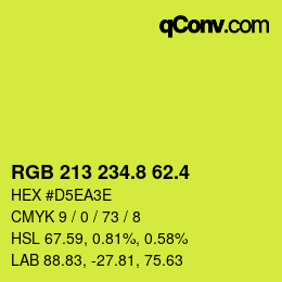 カラーコード: RGB 213 234.8 62.4 | qconv.com
