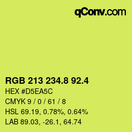 カラーコード: RGB 213 234.8 92.4 | qconv.com