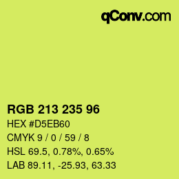 Color code: RGB 213 235 96 | qconv.com