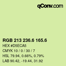 カラーコード: RGB 213 236.6 165.6 | qconv.com