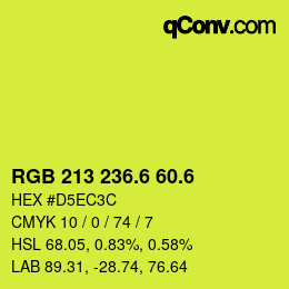 カラーコード: RGB 213 236.6 60.6 | qconv.com